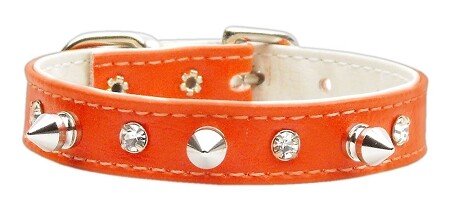 Just the Basics Crystal and Spike Collars Orange 14