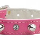 Just the Basics Crystal and Spike Collars Pink 12