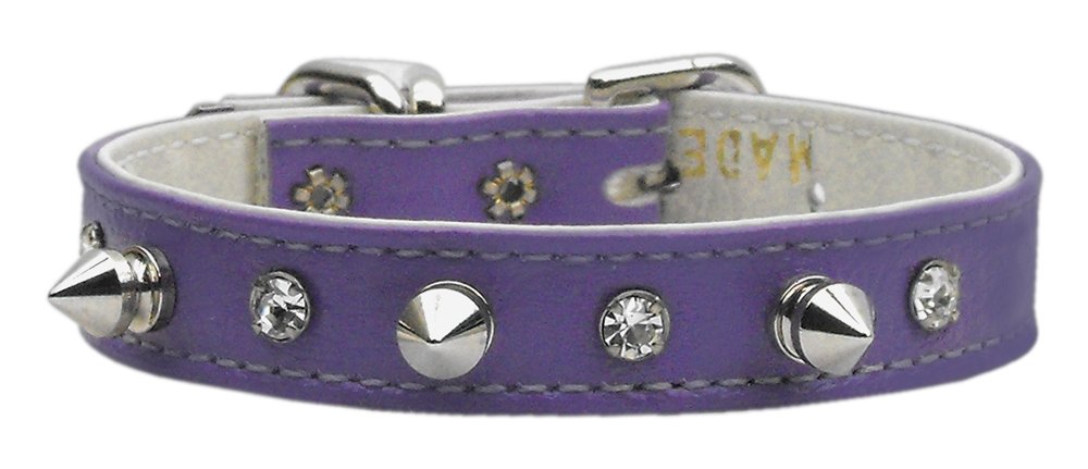Just the Basics Crystal and Spike Collars Purple 14