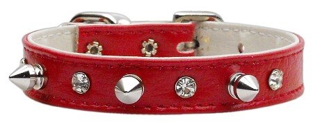 Just the Basics Crystal and Spike Collars Red 12