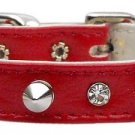 Just the Basics Crystal and Spike Collars Red 16