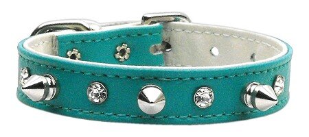 Just the Basics Crystal and Spike Collars Turquoise 14