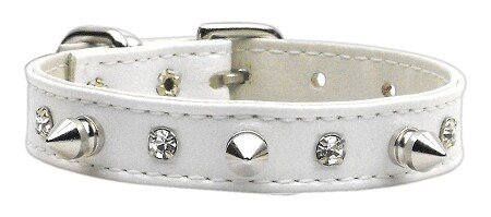 Just the Basics Crystal and Spike Collars White 12