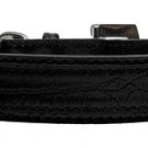 18mm  Two Tier Faux Croc Collar Black Medium