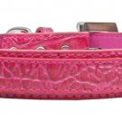 18mm  Two Tier Faux Croc Collar Pink Medium