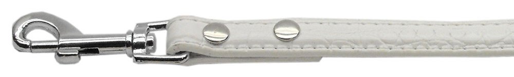 18mm  Two Tier Faux Croc Collar White 1/2"" Leash