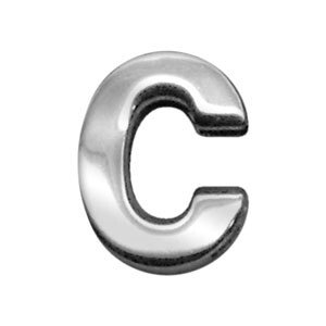 3/4"" (18mm) Chrome Letter Sliding Charms C