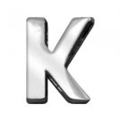 3/4"" (18mm) Chrome Letter Sliding Charms K