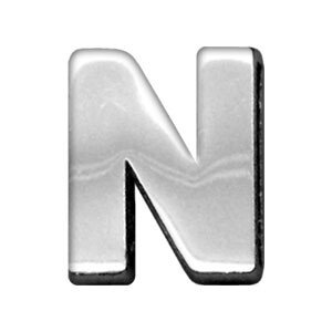 3/4"" (18mm) Chrome Letter Sliding Charms N
