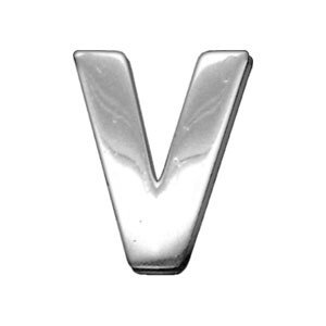 3/4"" (18mm) Chrome Letter Sliding Charms V