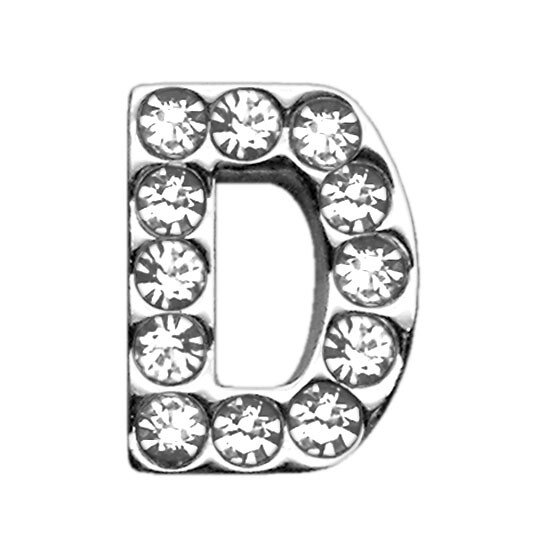 3/4"" (18mm) Clear Letter Sliding Charms D