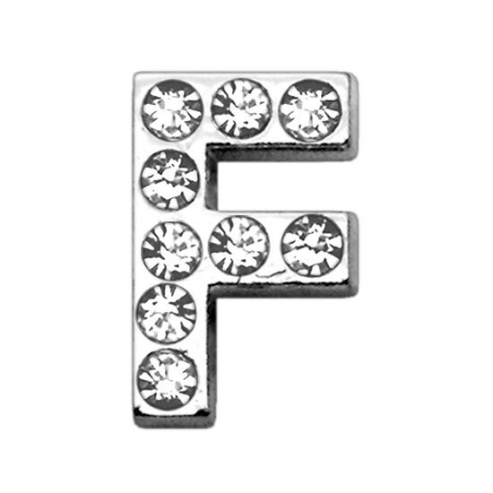 3/4"" (18mm) Clear Letter Sliding Charms F