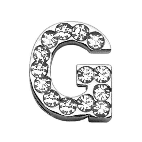 3/4"" (18mm) Clear Letter Sliding Charms G