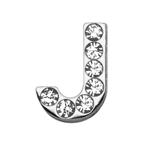 3/4"" (18mm) Clear Letter Sliding Charms J
