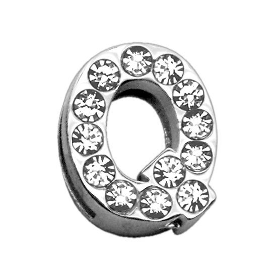 3/4"" (18mm) Clear Letter Sliding Charms Q