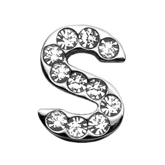 3/4"" (18mm) Clear Letter Sliding Charms S