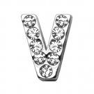 3/4"" (18mm) Clear Letter Sliding Charms V