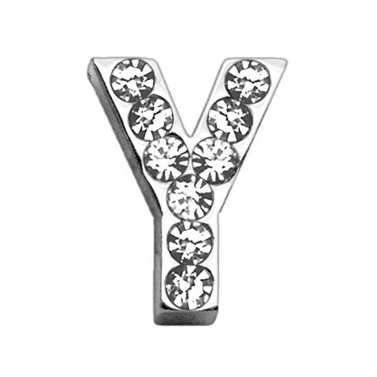 3/4"" (18mm) Clear Letter Sliding Charms Y