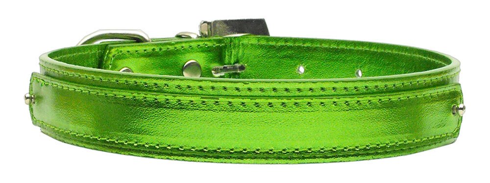 3/4"" (18mm) Metallic Two-Tier Collar  Lime Green Medium
