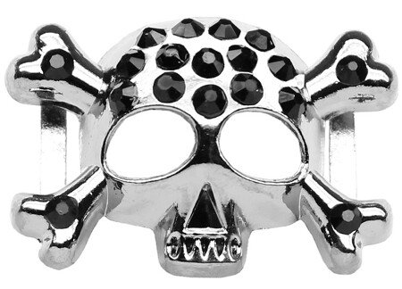 3/4"" (18mm) Slider Skull Charm  Black