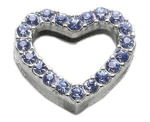 3/4"" Slider Heart Charm Blue