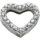 3/4"" Slider Heart Charm Clear