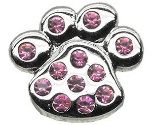 3/4"" Slider Paw Charm Pink