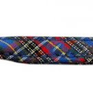 3/8'' Fabric Plain Leash  Blue Plaid Silver Hardware
