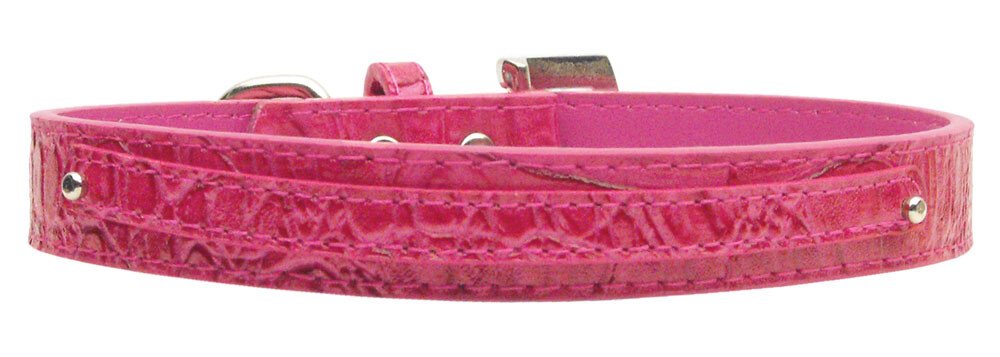 3/8"" (10mm) Faux Croc Two Tier Collars Purple 1/2"" Leash