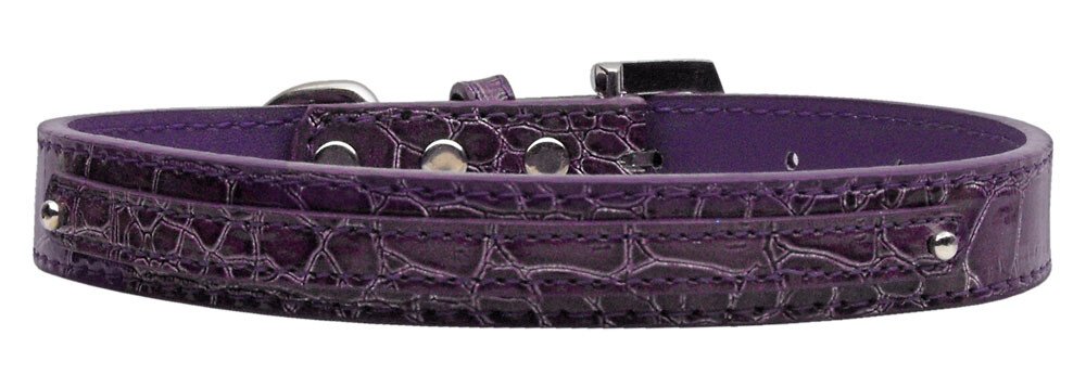 3/8"" (10mm) Faux Croc Two Tier Collars Red 1/2"" Leash