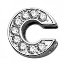 3/8"" Clear Bling Letter Sliding Charms C 