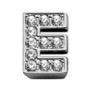 3/8"" Clear Bling Letter Sliding Charms E 