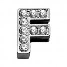 3/8"" Clear Bling Letter Sliding Charms F 