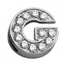3/8"" Clear Bling Letter Sliding Charms G 