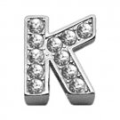 3/8"" Clear Bling Letter Sliding Charms K 