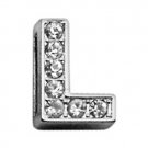 3/8"" Clear Bling Letter Sliding Charms L 