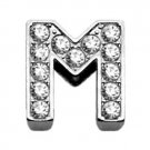 3/8"" Clear Bling Letter Sliding Charms M 