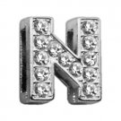 3/8"" Clear Bling Letter Sliding Charms N 
