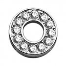3/8"" Clear Bling Letter Sliding Charms O 