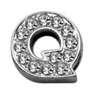 3/8"" Clear Bling Letter Sliding Charms Q 