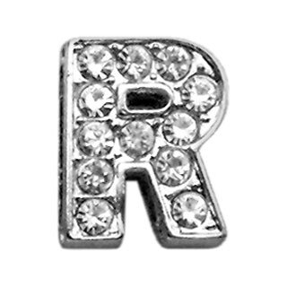 3/8"" Clear Bling Letter Sliding Charms R 