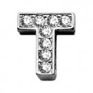 3/8"" Clear Bling Letter Sliding Charms T 