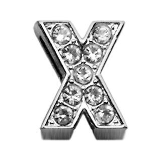 3/8"" Clear Bling Letter Sliding Charms X 
