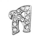 3/8"" Clear Script Letter Sliding Charms A 