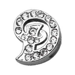 3/8"" Clear Script Letter Sliding Charms D 