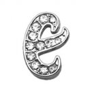 3/8"" Clear Script Letter Sliding Charms E 