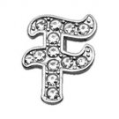 3/8"" Clear Script Letter Sliding Charms F 