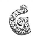 3/8"" Clear Script Letter Sliding Charms G 