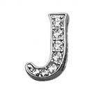 3/8"" Clear Script Letter Sliding Charms J 