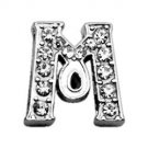 3/8"" Clear Script Letter Sliding Charms M 